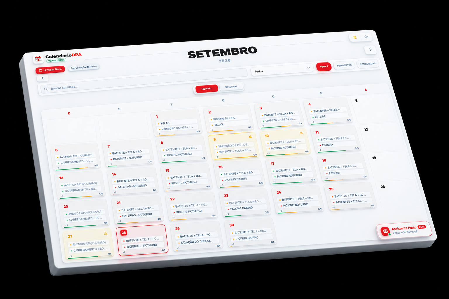 Tela de acesso do sistema Calendário de Limpeza
